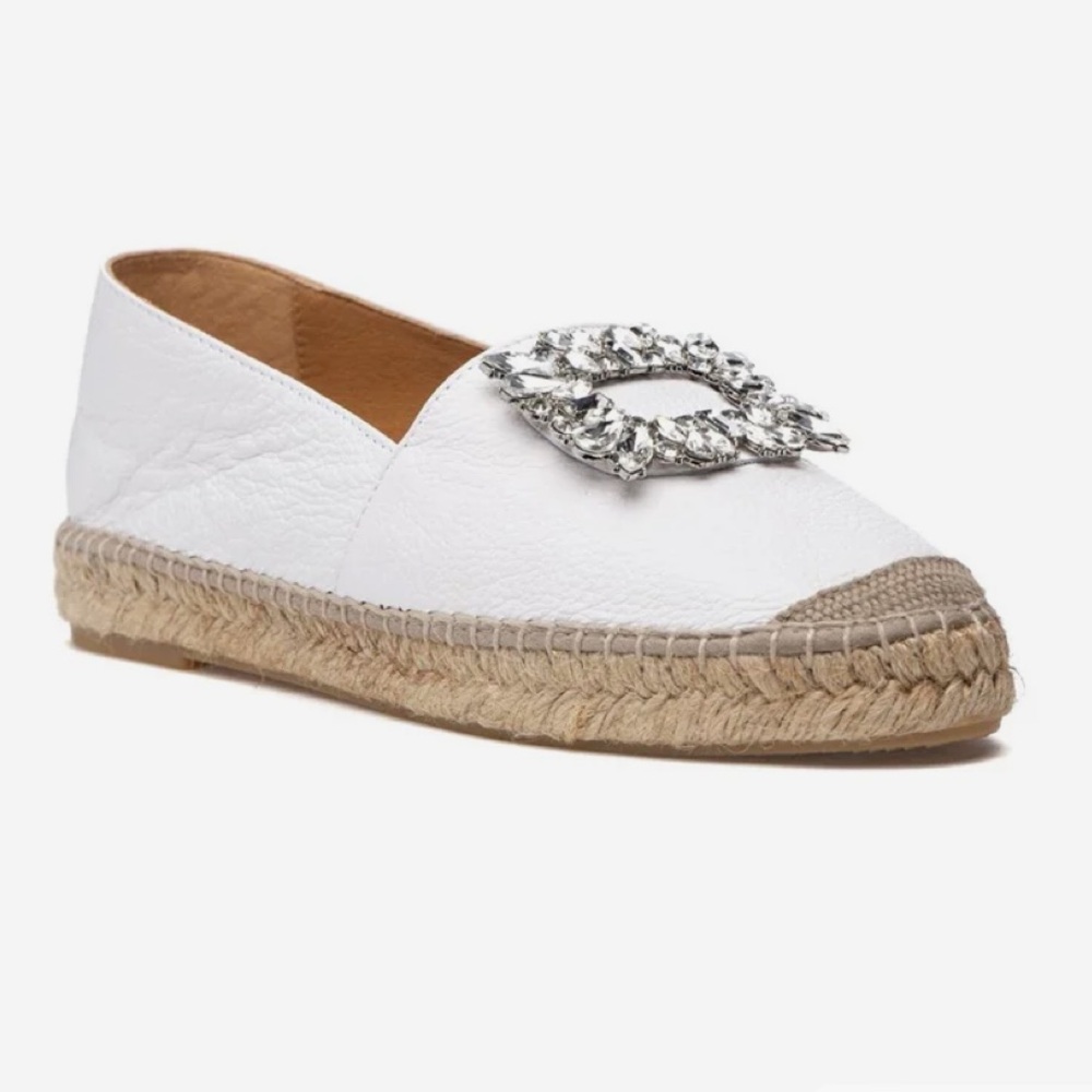 NWOB - 275 CENTRAL Mendes Espadrille - White Leather - Size 36